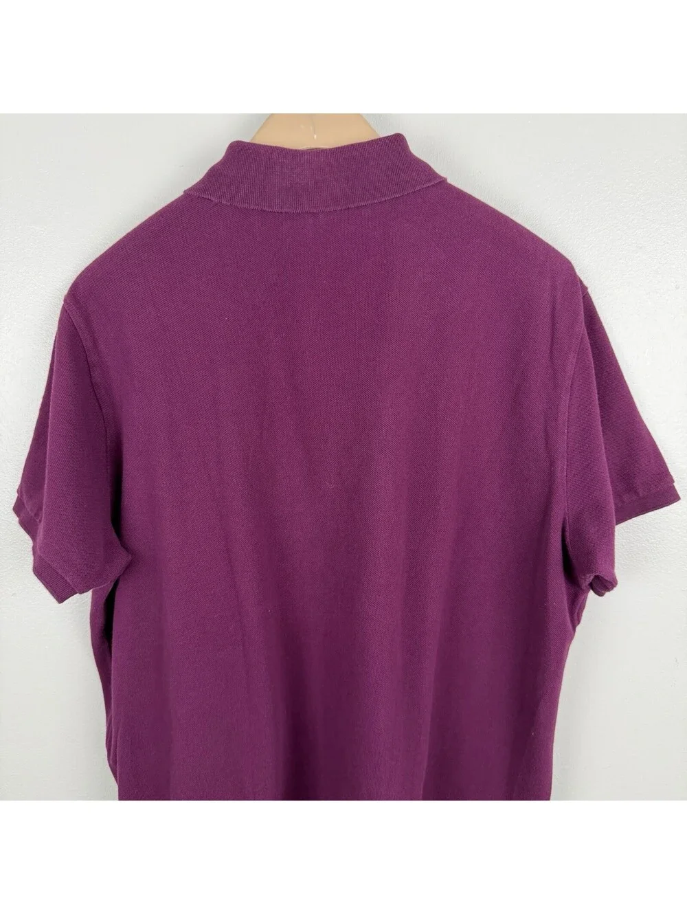 Polo Ralph Lauren Shirt Mens XL Custom Fit Purple Short Sleeve Lime Green Pony